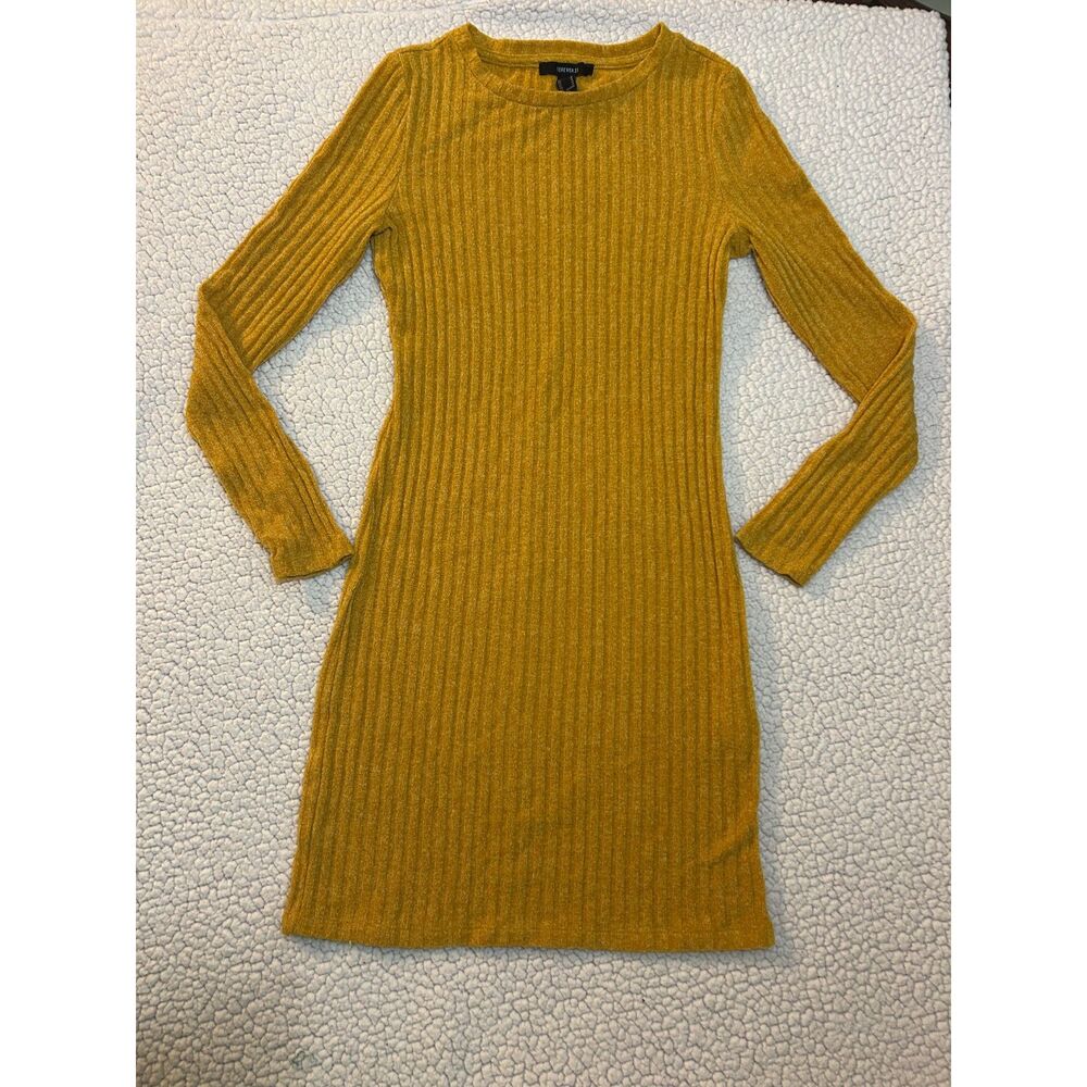 Hourglass BBL Bodycon Mini Knit Dress Long Sleeve Yellow